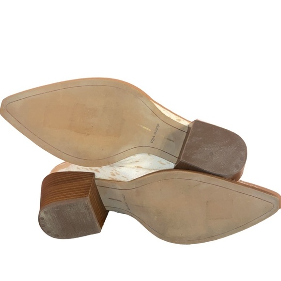 DOLCE VITA Sloan Calf Hair Western Style Leather Ankle Bootie Cream/Tan Size 9 - Picture 9 of 9